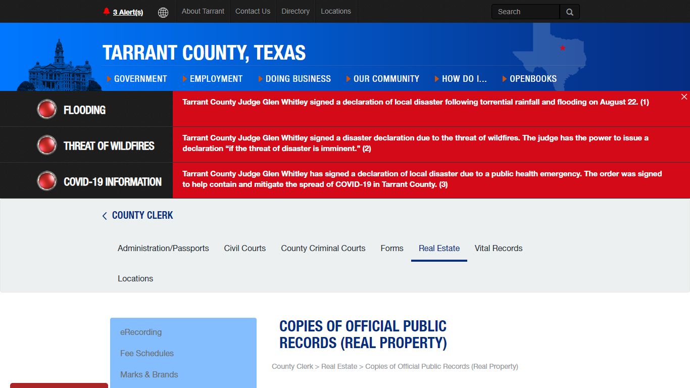 Copies of Official Public Records (Real Property) - Tarrant County TX